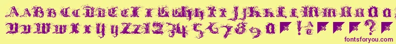 Limberjack Font – Purple Fonts on Yellow Background