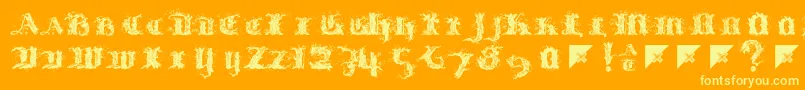 Limberjack-Schriftart – Gelbe Schriften auf orangefarbenem Hintergrund