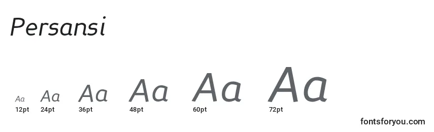 Größen der Schriftart Persansi