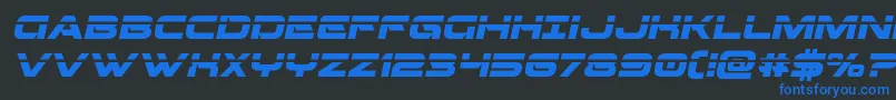 Beamweaponlaserital Font – Blue Fonts on Black Background