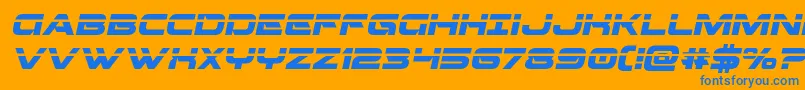 Beamweaponlaserital Font – Blue Fonts on Orange Background