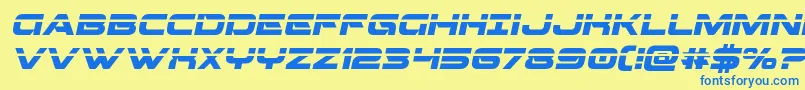 Beamweaponlaserital Font – Blue Fonts on Yellow Background