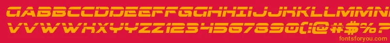 フォントBeamweaponlaserital – 赤い背景にオレンジの文字