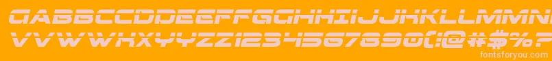 Beamweaponlaserital Font – Pink Fonts on Orange Background