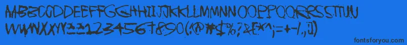 InstantKarma Font – Black Fonts on Blue Background