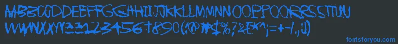 InstantKarma Font – Blue Fonts on Black Background