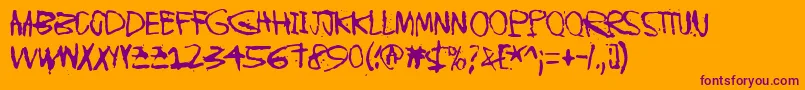 InstantKarma Font – Purple Fonts on Orange Background