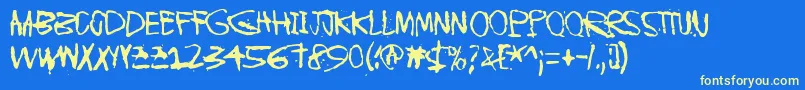 InstantKarma Font – Yellow Fonts on Blue Background