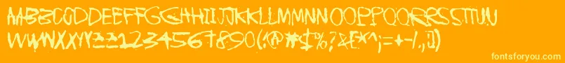 InstantKarma Font – Yellow Fonts on Orange Background