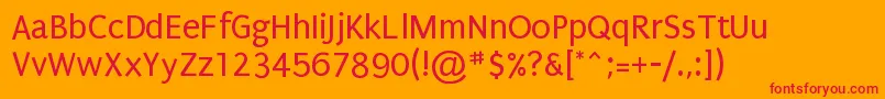 Puritan Font – Red Fonts on Orange Background