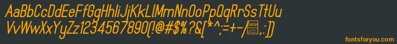 Шрифт MindblueBoldItalicDemo – оранжевые шрифты на чёрном фоне