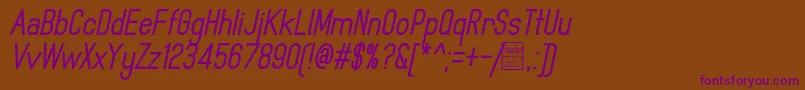 MindblueBoldItalicDemo Font – Purple Fonts on Brown Background