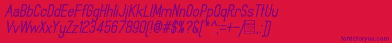 MindblueBoldItalicDemo Font – Purple Fonts on Red Background