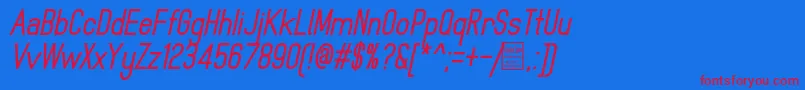 MindblueBoldItalicDemo-Schriftart – Rote Schriften auf blauem Hintergrund