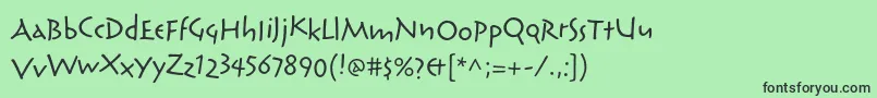 フォントReliqstdExtraactive – 緑の背景に黒い文字