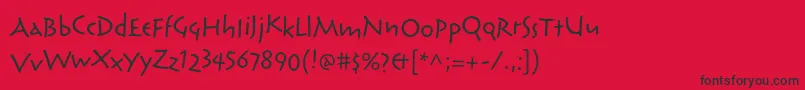 フォントReliqstdExtraactive – 赤い背景に黒い文字