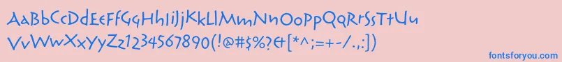 フォントReliqstdExtraactive – ピンクの背景に青い文字