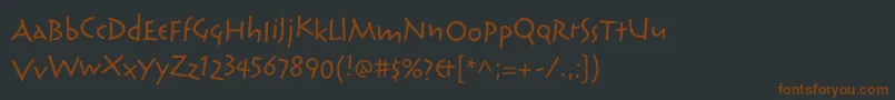 Шрифт ReliqstdExtraactive – коричневые шрифты на чёрном фоне