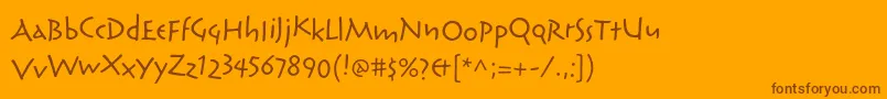 Шрифт ReliqstdExtraactive – коричневые шрифты на оранжевом фоне