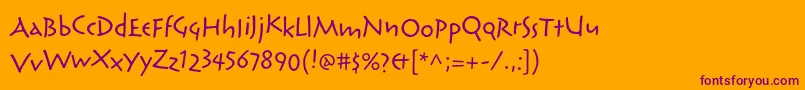 ReliqstdExtraactive Font – Purple Fonts on Orange Background