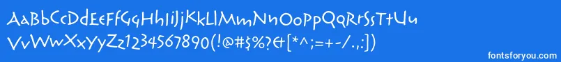 フォントReliqstdExtraactive – 青い背景に白い文字