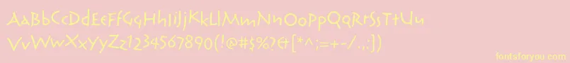 ReliqstdExtraactive Font – Yellow Fonts on Pink Background