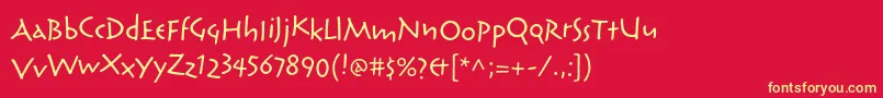 ReliqstdExtraactive Font – Yellow Fonts on Red Background
