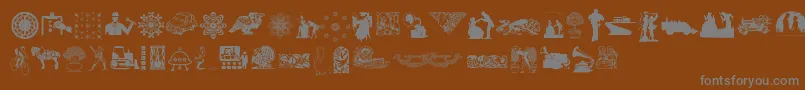 フォントRandomDingbats – 茶色の背景に灰色の文字