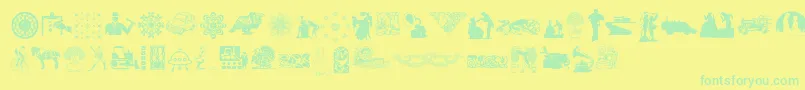 Fonte RandomDingbats – fontes verdes em um fundo amarelo
