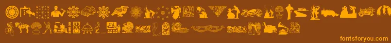RandomDingbats Font – Orange Fonts on Brown Background