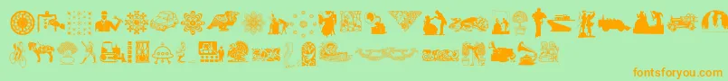 RandomDingbats Font – Orange Fonts on Green Background