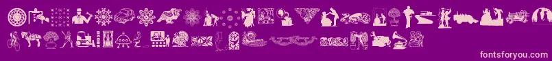 RandomDingbats Font – Pink Fonts on Purple Background