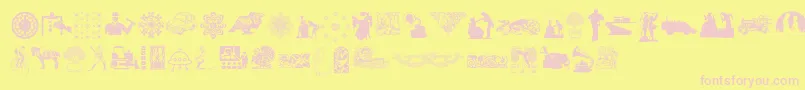 RandomDingbats Font – Pink Fonts on Yellow Background