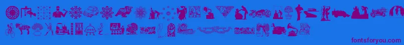 RandomDingbats Font – Purple Fonts on Blue Background