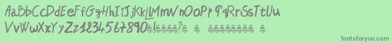 MrMeToo Font – Gray Fonts on Green Background
