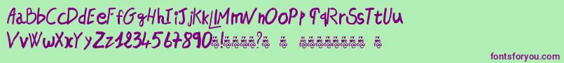 MrMeToo Font – Purple Fonts on Green Background