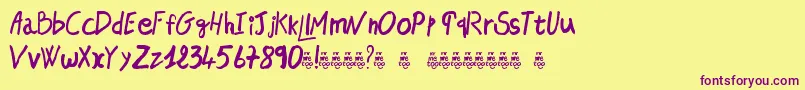 MrMeToo Font – Purple Fonts on Yellow Background