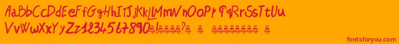 MrMeToo Font – Red Fonts on Orange Background