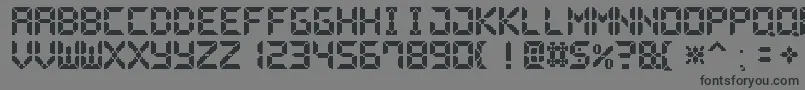 Шрифт PixelLcd7 – чёрные шрифты на сером фоне