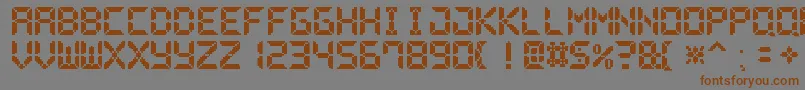 PixelLcd7 Font – Brown Fonts on Gray Background