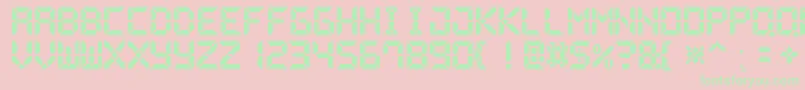 PixelLcd7 Font – Green Fonts on Pink Background