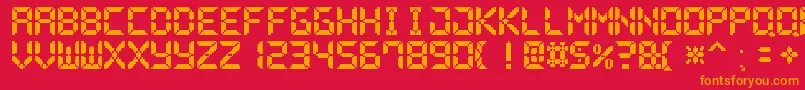 Шрифт PixelLcd7 – оранжевые шрифты на красном фоне