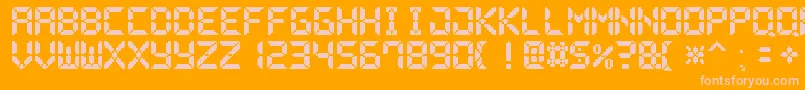 PixelLcd7 Font – Pink Fonts on Orange Background