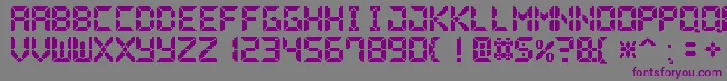 PixelLcd7-fontti – violetit fontit harmaalla taustalla
