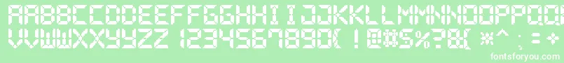 PixelLcd7 Font – White Fonts on Green Background