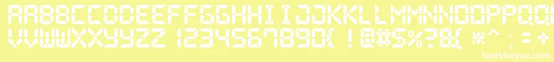 PixelLcd7 Font – White Fonts on Yellow Background
