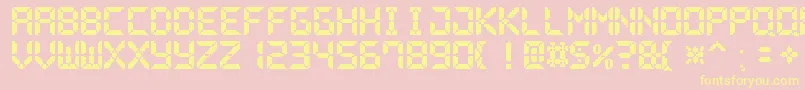 PixelLcd7 Font – Yellow Fonts on Pink Background