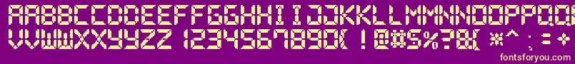 Czcionka PixelLcd7 – żółte czcionki na fioletowym tle