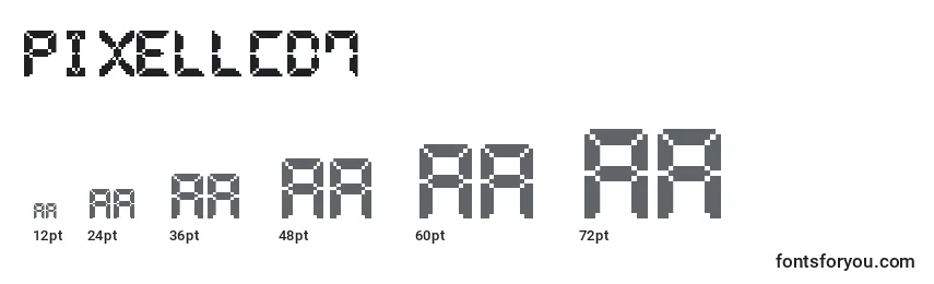 Размеры шрифта PixelLcd7