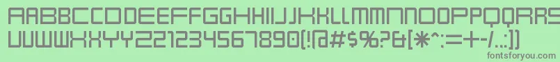 フォントKarnivol – 緑の背景に灰色の文字